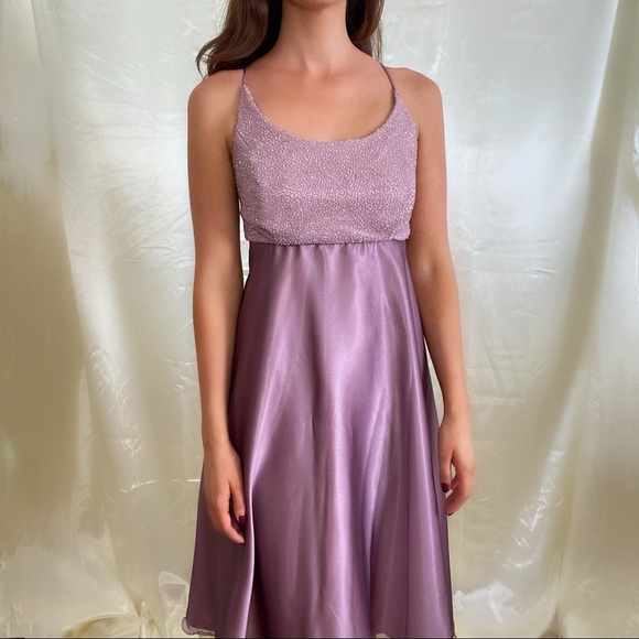 Vintage lilac beaded dress - Picture 3 of 7